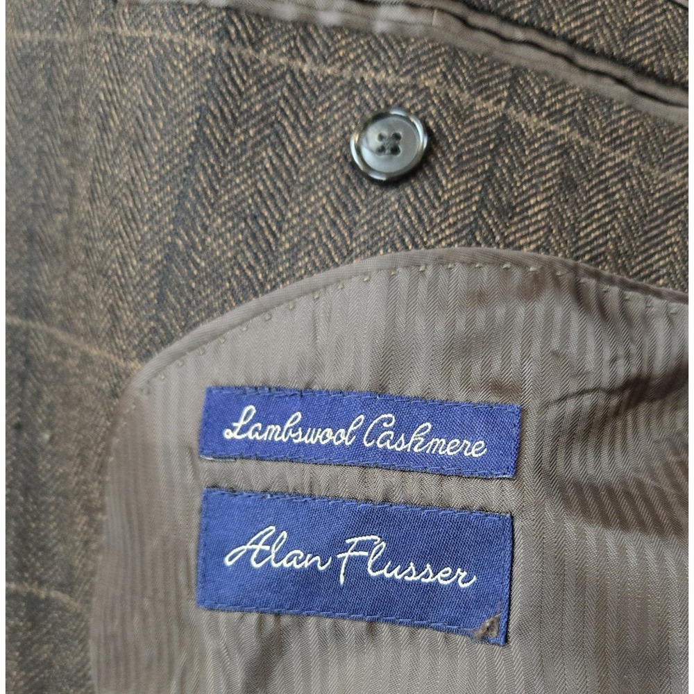Alan Flusser Men's Single Breasted Sport Coat Blazer Lambswool Cashmere 48R - Picture 5 of 15